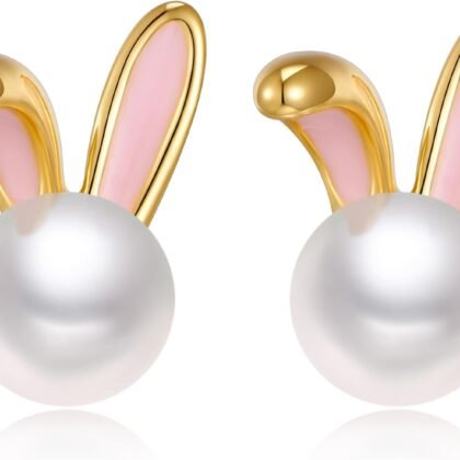 Easter Rabbit Pearl Earrings Dainty Zircon Studs Bunny Carrot Cute Jewelry Gifts