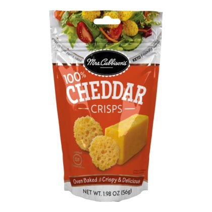 Mrs. Cubbison's Cheese Crisps - 100% Real Cheese, Keto Friendly, Great for Snacking and Salad Topper - Cheddar Flavor, 1.98 Ounce (Pack of 1)