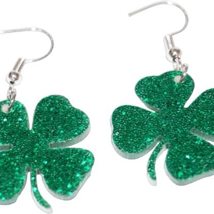 Women Adult St Patricks Day Earrings, Green Shamrock Dangle Earrings St. Patrick's Day Accessories Clover Earrings Irish Lucky Shamrock Dangle Earrings St. Patrick's Day Earrings for Women