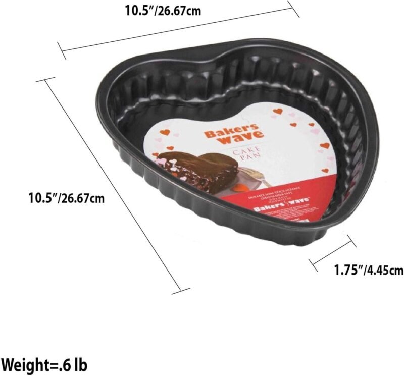 JOEY'Z Non-Stick Heart Shaped Cake Pan Baking Pan - Large 10 Inch - Valentines Day Gifts - Heart Shaped Cake Pans/Heart Cake Pan - Image 2