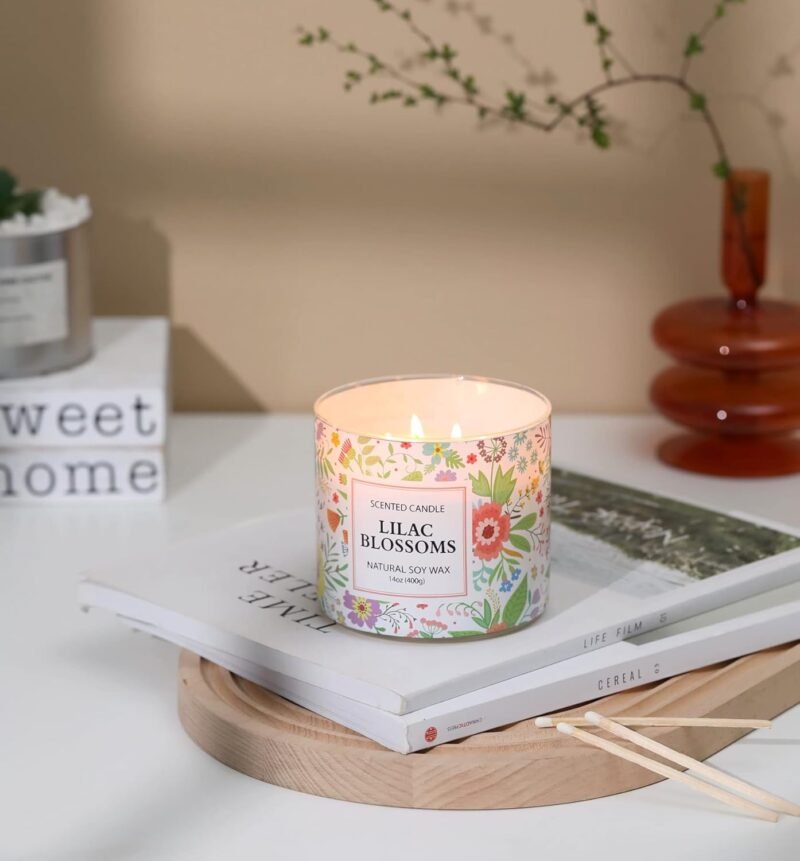 Spring Candle,Easter Scented Candle, Floral Scented Candle, Blossoms Gardenia Scented Candle,Large 3 Wicks, 14 oz - Image 5