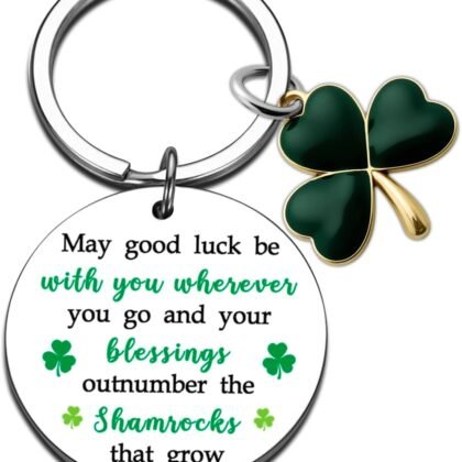 Lucky Charms Green Shamrock Keychain St.Patrick's Day Green Gift Irish Bag Charm Decorations 3 Leaf Clover Keychain st. patrick's day Gift