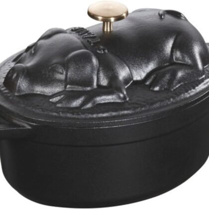 STAUB 40500-171-0 Cocotte pig casserole dish in black cast iron 17 cm,25.5 x 23.5 x 11 cm