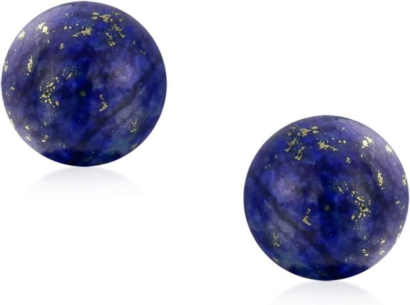 8MM Natural Gemstone Round Bead Ball Stud Earrings .925 Sterling Silver for Women Teens -Variety of Birthstones - Image 2