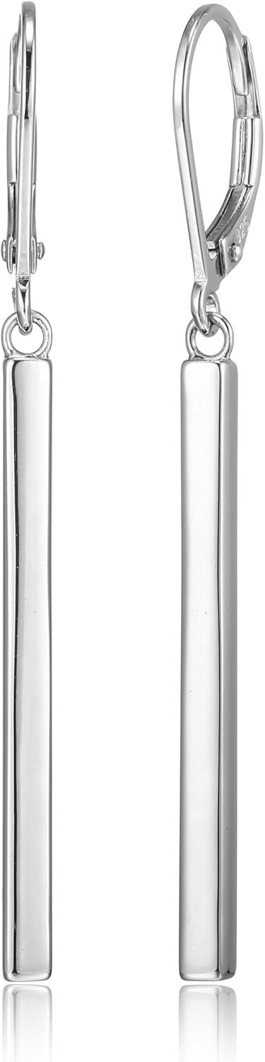 Amazon Essentials 18K Yellow Gold or 14K Rose Gold Over Sterling Silver Bar Drop Earrings (previously Amazon Collection) - Image 3