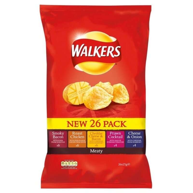 Walkers (Crisps, Snacks & Dips) Walkers Crisps - Meaty Variety (26X25G)