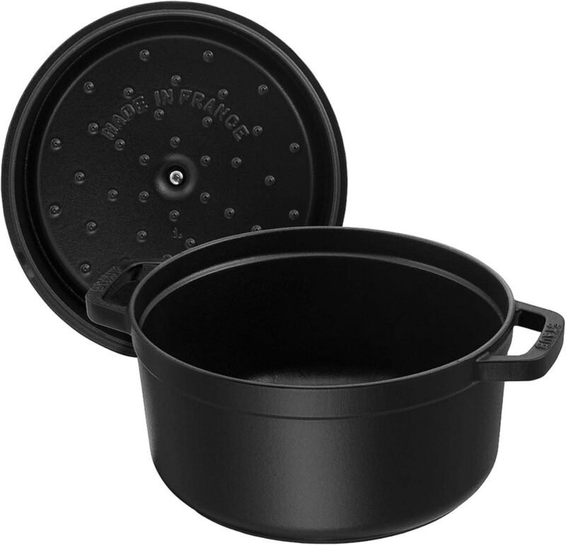 STAUB Cast Iron Dutch Oven 7-qt Round Cocotte, Made in France, Serves 7-8, Black Matte - Image 4