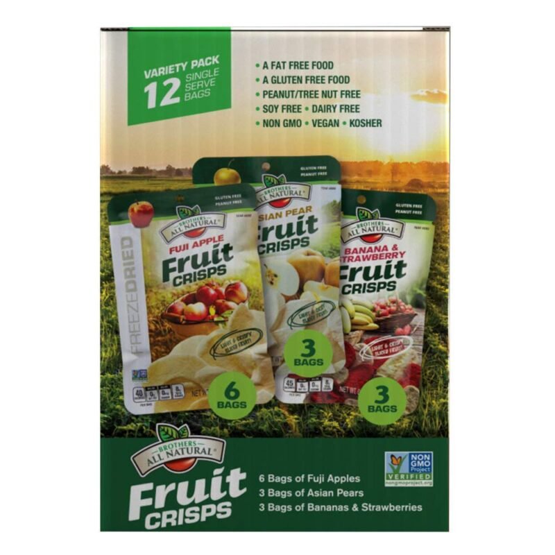 Brothers-ALL-Natural Fruit Crisps Variety Pack (Fuji Apples, Asian Pears, Strawberry Banana), Individual Bags, 2 x 12 Bags (24 Total) - Image 14