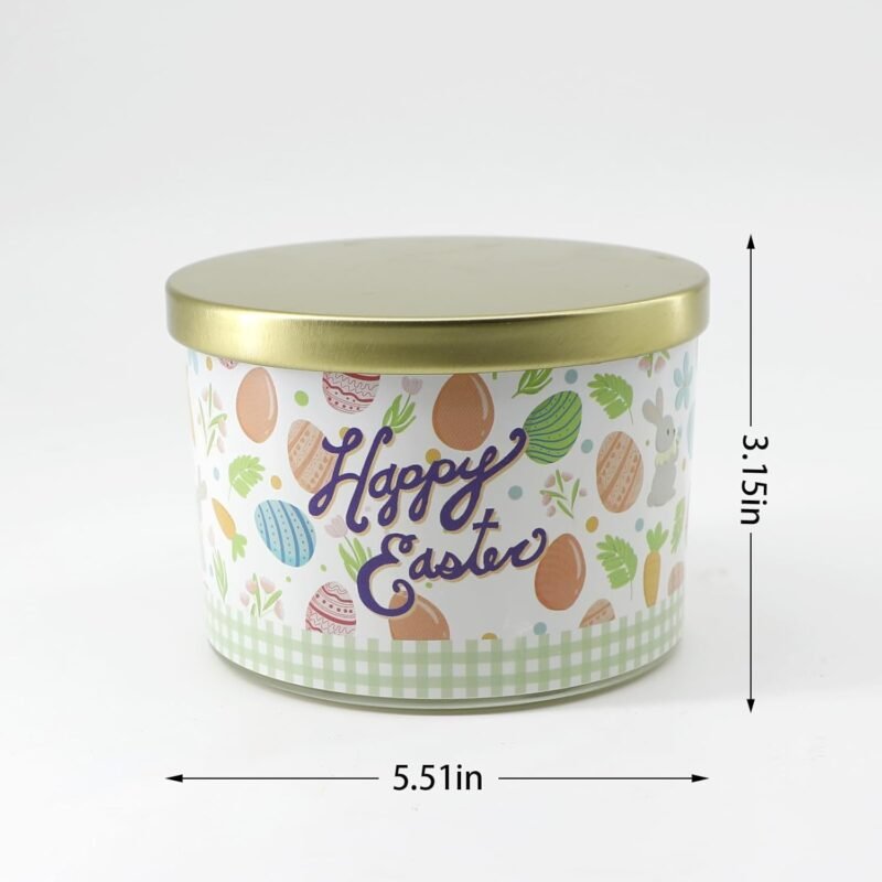 Easter Decorations - 3 Wick Easter Scented Candle, Easter Gifts for Women, Jasmine Lily Candles(12.7 oz) - Image 4