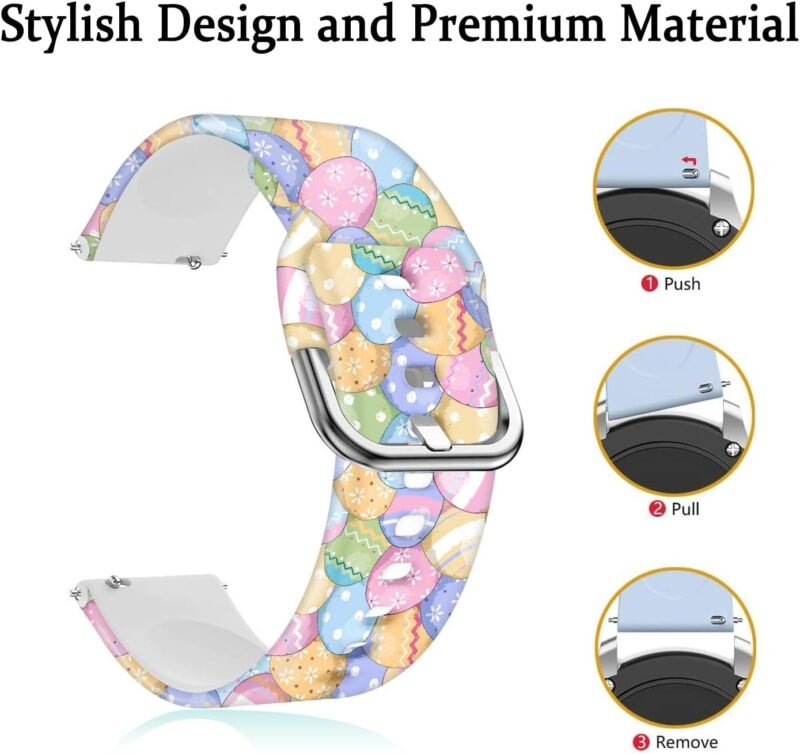 20mm Silicone Band Compatible with Samsung Galaxy Watch 6/6 Classic / 5/5 Pro / 4/4 Classic / 3 / Active 2 1, Sizes 40mm 41mm 42mm 44mm 45mm 46mm, Replacement Strap for Women Men - Image 2