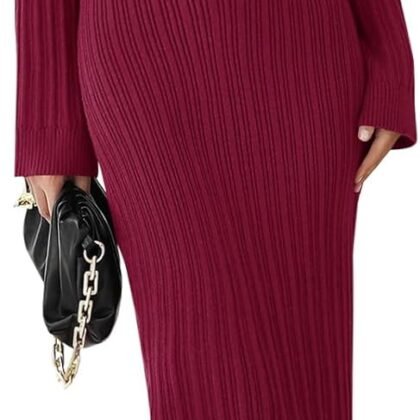 Saodimallsu Womens Off Shoulder Maxi Sweater Dress Long Sleeve Bodycon Sexy Elegant Cocktail Party Knit Dresses