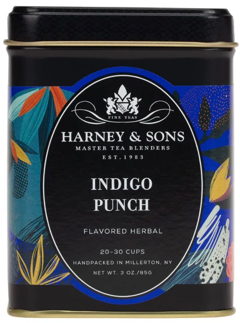 Harney & Sons Indigo Punch | 3 oz Loose Leaf Tea w/ Butterfly Pea Flower with Rose Hips, Apple Pieces, and Raspberry