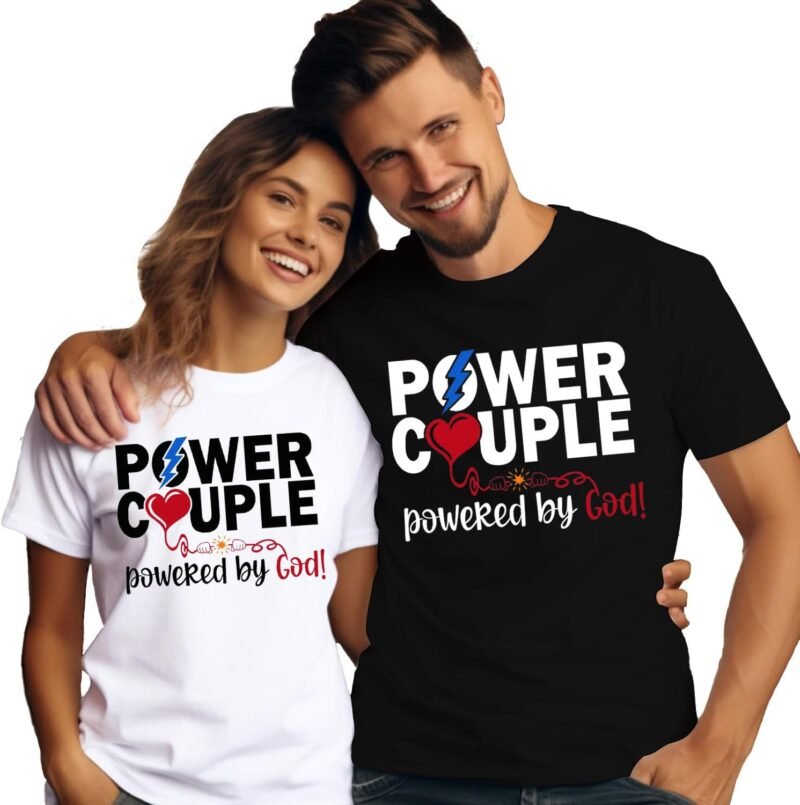 Valentines Day Couples Matching Shirt Power Couple Tee Tops Christian Couples T-Shirt