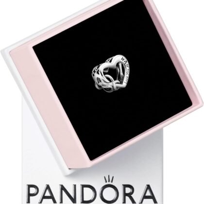 PANDORA Love You Mom Infinity Heart Charm - Compatible with PANDORA Moments - Jewelry for Women - Gift for Her - Made with Sterling Silver - With Gift Box