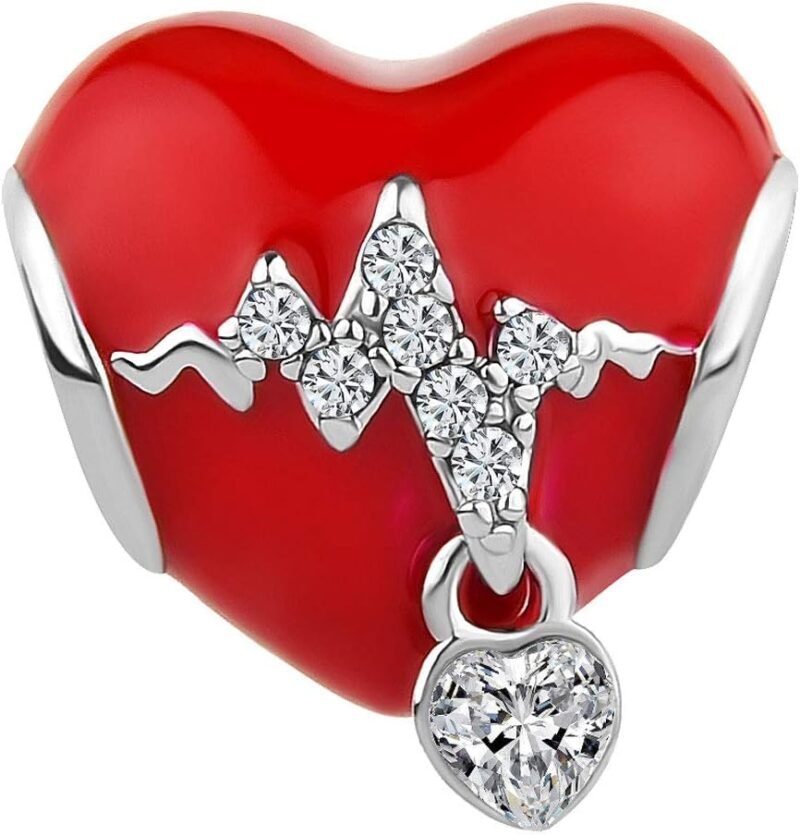 Hear Heartbeat Electrocardiogram Charm ECG Beads For Bracelets - Image 2