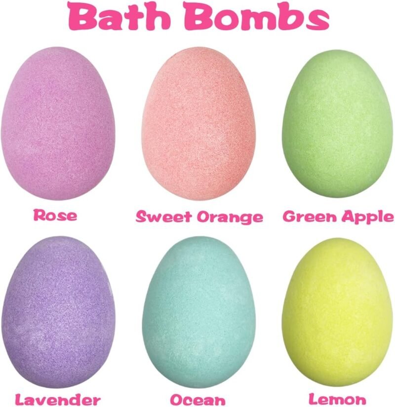 Jofan 6 Pack Easter Bubble Bath Bombs with Easter Squishy Toys Inside for Kids Girls Boys Easter Basket Stuffers Gifts - Image 2