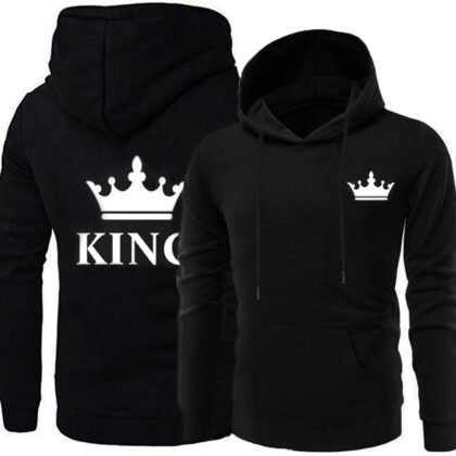 King Queen Hoodies His and Her Sweatshirts Couple Matching Outfits Sweaters