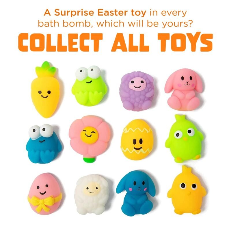Easter Bath Bomb for Kids with Surprise Squishy Toy Inside (1 Pack) - Easter Basket Stuffers, Releases Color & Bubbles, Won’t Stain Tub, Moisturizing, Large Bath Bomb for Girls & Boys by Two Sisters - Image 2
