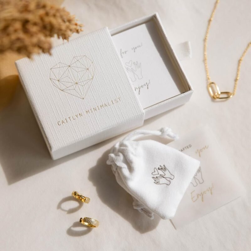 CAITLYNMINIMALIST 18K Gold Sterling Silver Dainty Heart Hoop Earrings for Women - Image 7