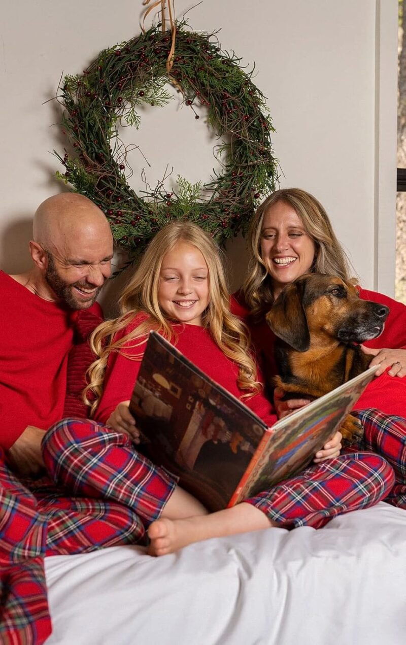 PajamaGram Christmas Pajamas for Family, Thermal Plaid - Image 4