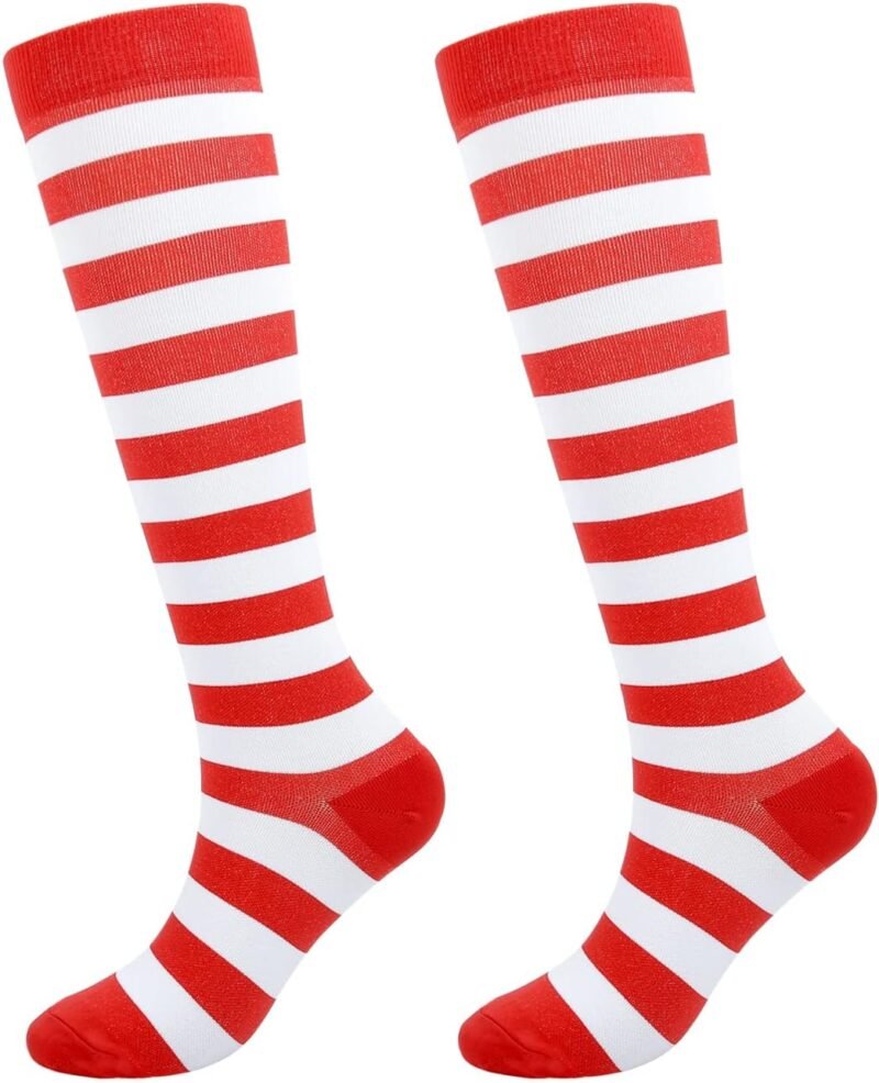 Junely Compression Socks for Women Knee High for Support Nurses Pregnancy Sports Travel Flight Running