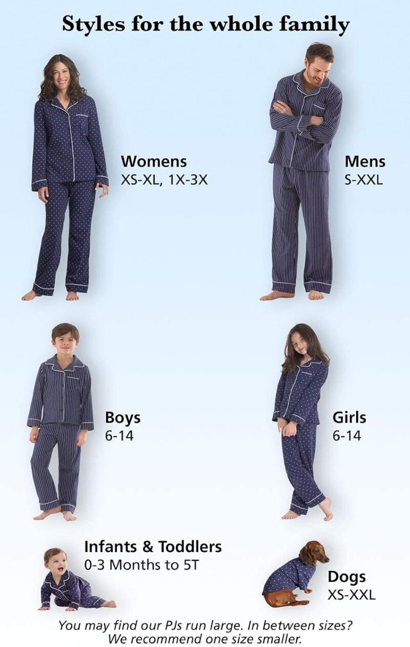 PajamaGram Family Pajamas Soft Cotton - Matching Pajamas, Burgundy & Navy Patterns - Image 5