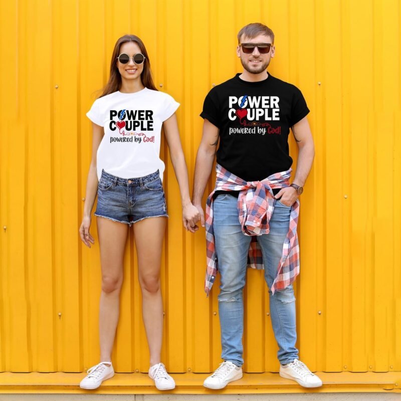 Valentines Day Couples Matching Shirt Power Couple Tee Tops Christian Couples T-Shirt - Image 4