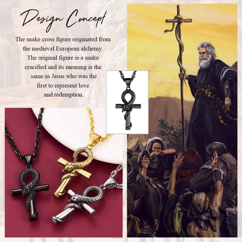 FaithHeart Eye of Horus Necklace Ankh Cross Necklaces, Stainless Steel Ancient Egyptian Coptic Jewelry for Men Women, Wedjat Eye Pendants Customize Available - Image 2