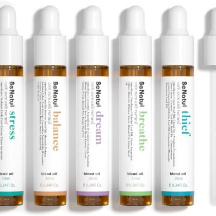 Essential Oils Blend Set, Relaxation Fragrance Gift for Women and Men, Natural Aromatherapy Kit for Diffuser, Home, Body Topical Massage (Dream, Breathe, Balance, Stress, Thief)