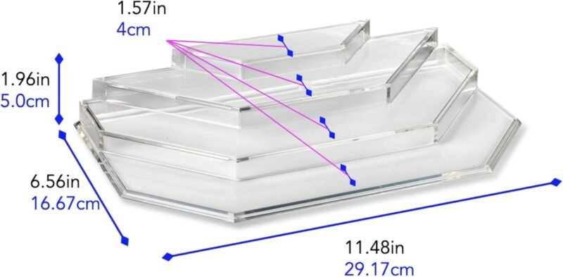 BY ALEGORY byAlegory (Set of 2) Acrylic Mini Perfume & Mini Scented Oils Organizer & Vanity Display 4 Tiers For Storing Mini, Travel Size, Rollerball Beauty Perfume Bottles - Clear - Image 5