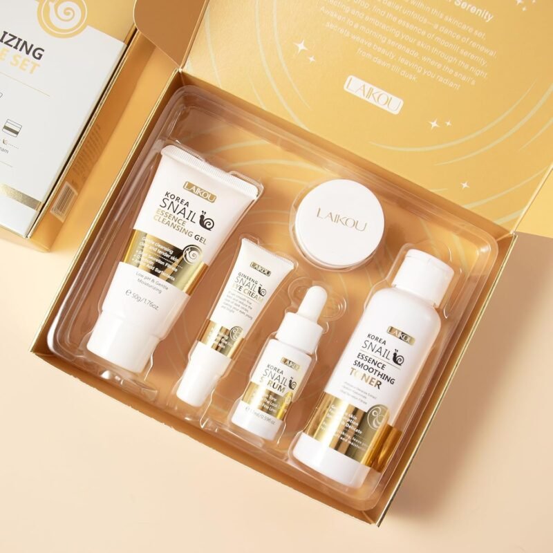 Korean Snail Essence Skin Care Kit,Skincare Gifts for Women,Include Gentle Cleanser,Toner,Eye Cream,Serum,Cream,Long-Lasting Moisturizing & Nourishing,Minimizes the Look of Wrinkles - Image 7