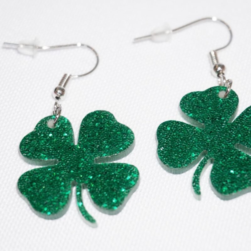 Women Adult St Patricks Day Earrings, Green Shamrock Dangle Earrings St. Patrick's Day Accessories Clover Earrings Irish Lucky Shamrock Dangle Earrings St. Patrick's Day Earrings for Women - Image 4