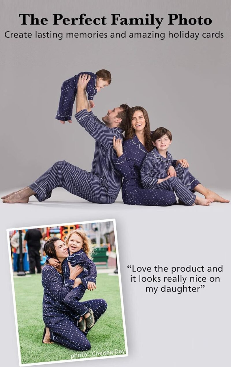 PajamaGram Family Pajamas Soft Cotton - Matching Pajamas, Burgundy & Navy Patterns - Image 3
