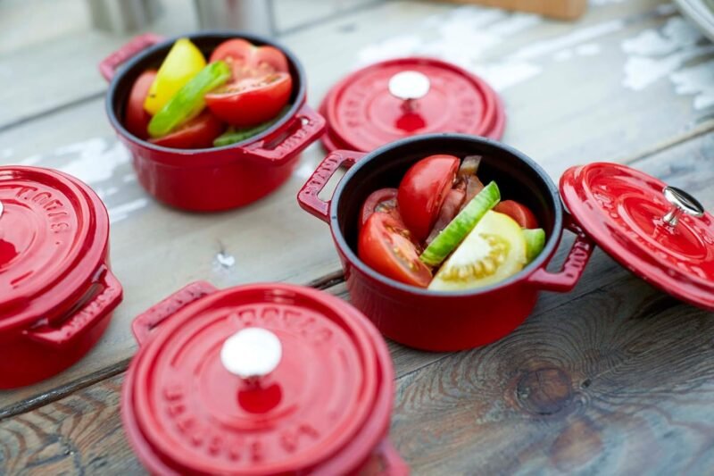 Staub Cast Iron 0.25-qt Mini Round Cocotte - Cherry, Made in France - Image 7