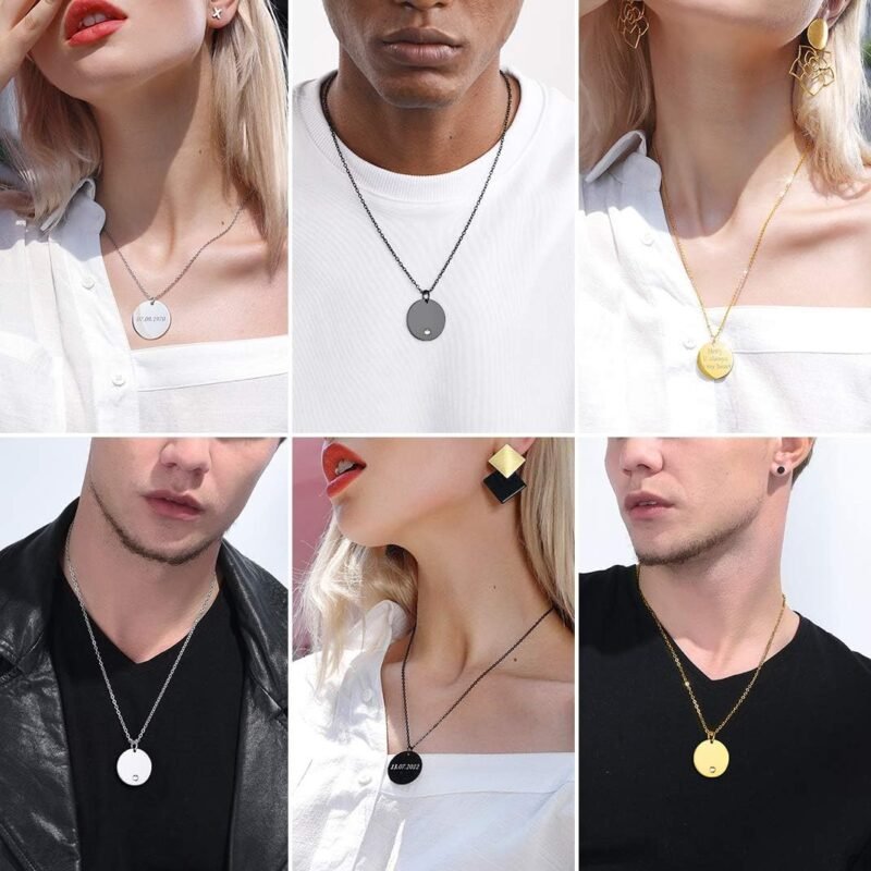 GOLDCHIC JEWELRY Personalized Birthstone Name Necklaces for Men Women, Engraved Family Names Necklace with Birthstone Vertical Bar Necklace, Pendant for Husband/Father/Grandma/Wife Birthday Gifts - Image 9