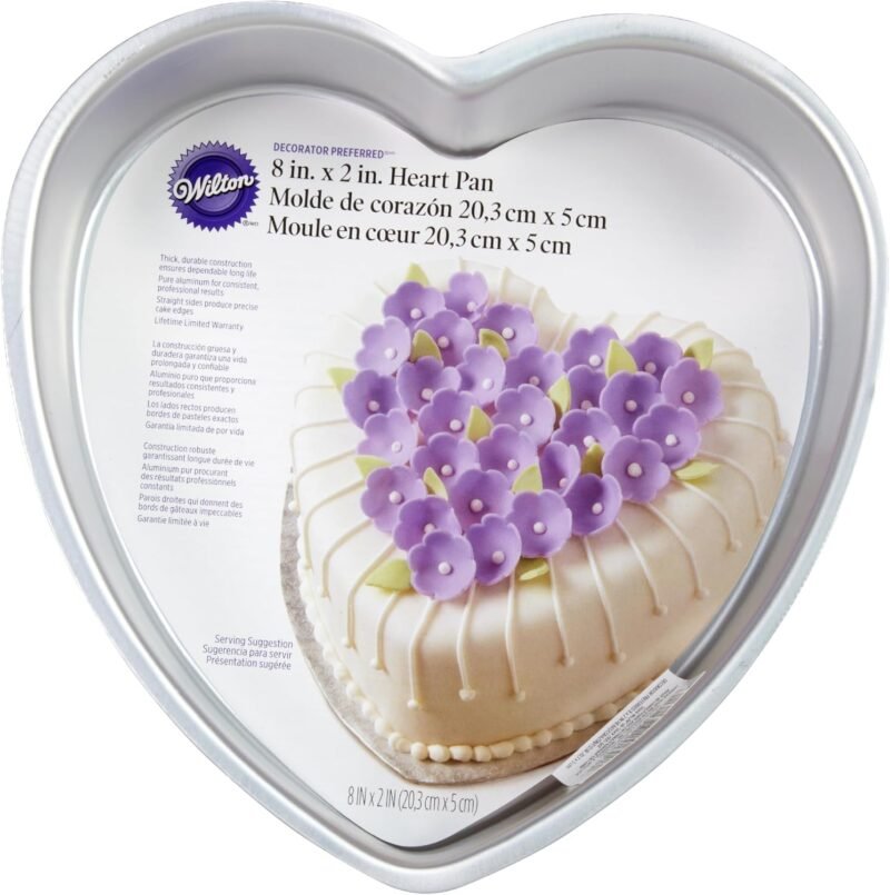 Wilton Decorator Preferred Heart Shaped Cake Pan, 8-In. Baking Pan for Lovely Cakes, Aluminum