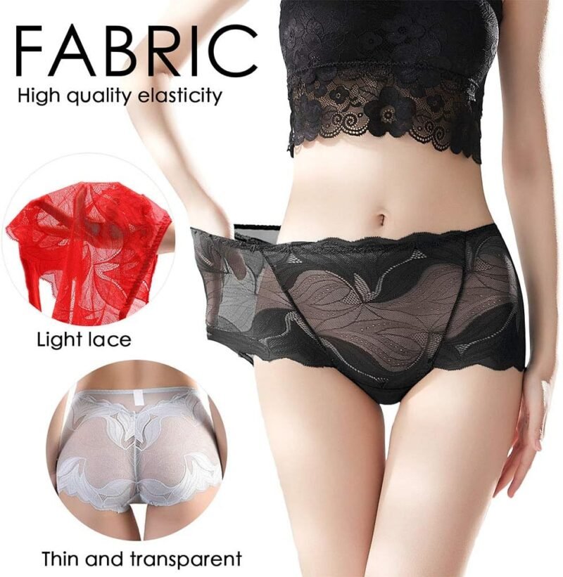 Sexy Underwear for Women Ladies Seamless Brief Womens Lace Panties 5-Pack - Image 4