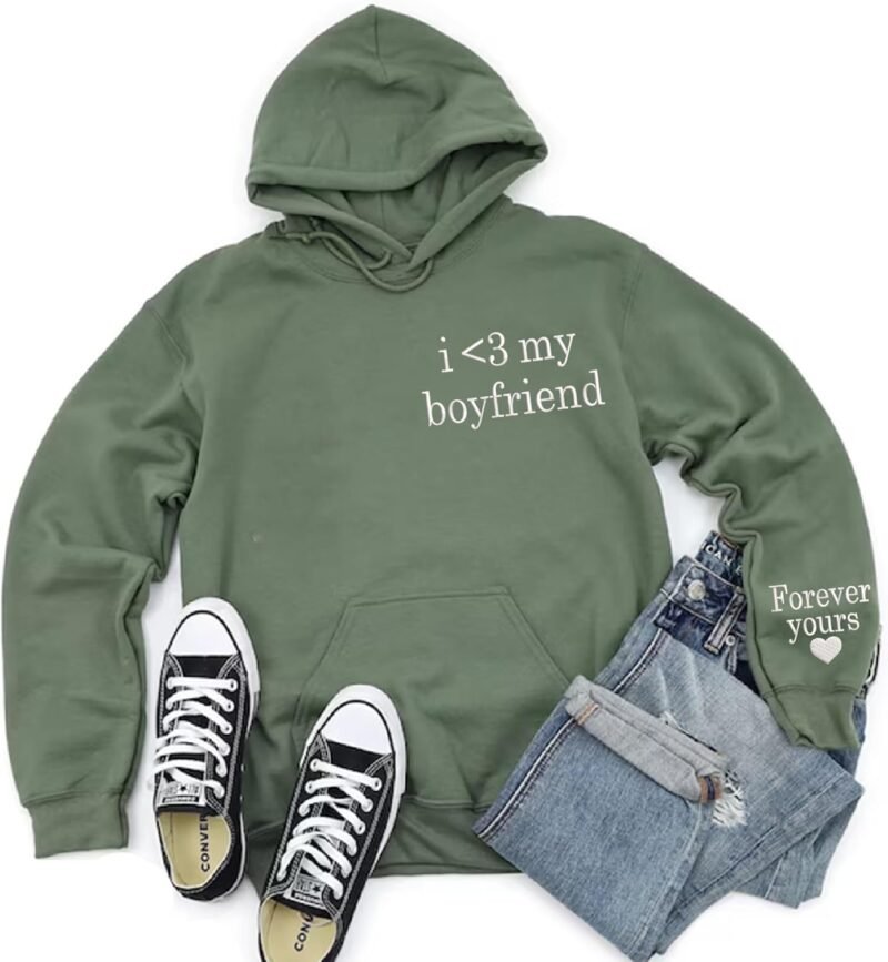 Embroidered Matching Couple Hoodies Boyfriend and Girlfriend I Love My Girlfriend Boyfriend Couple Valentine - Image 4