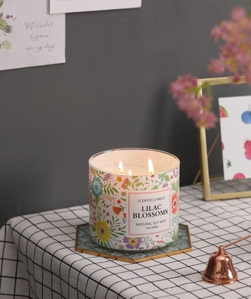 Spring Candle,Easter Scented Candle, Floral Scented Candle, Blossoms Gardenia Scented Candle,Large 3 Wicks, 14 oz - Image 7