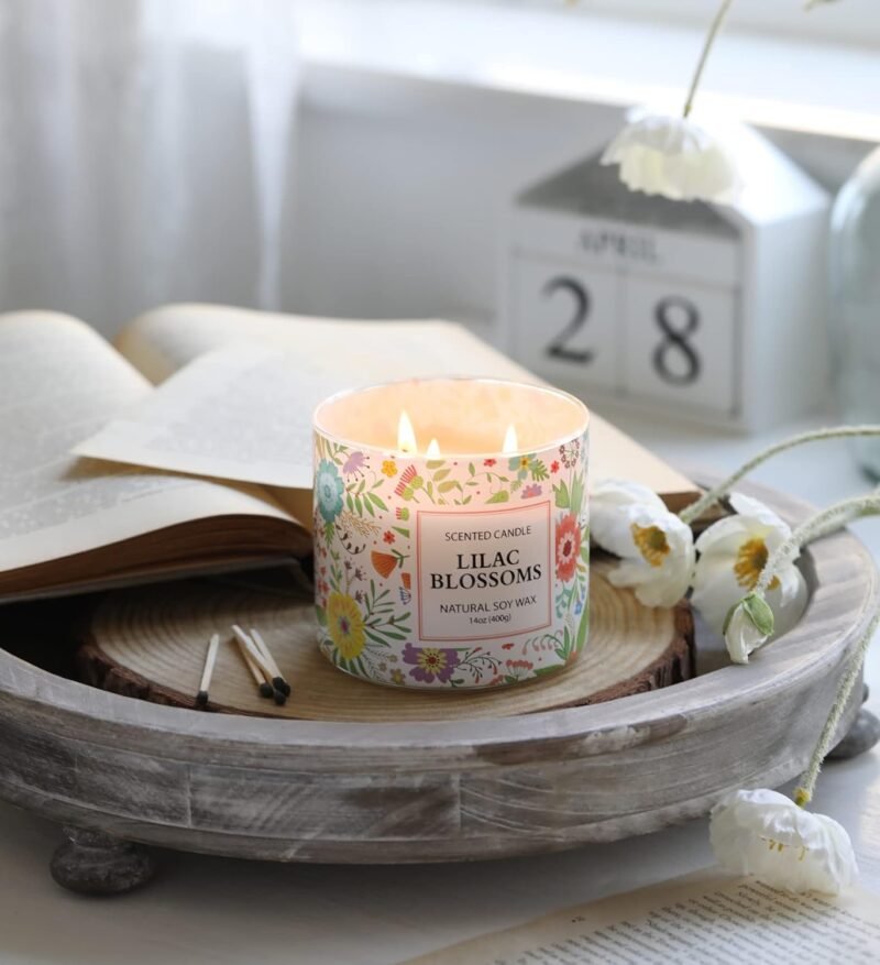 Spring Candle,Easter Scented Candle, Floral Scented Candle, Blossoms Gardenia Scented Candle,Large 3 Wicks, 14 oz - Image 6