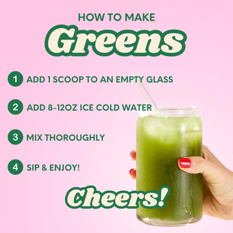 Kiala Nutrition Super Greens, Organic Greens Powder with Spirulina & Chlorella for Digestion, Gut Health, Immunity & Energy, Gluten Free, Vegan, Daily Support for Women, Tropical Splash, 30 Servings - Image 4