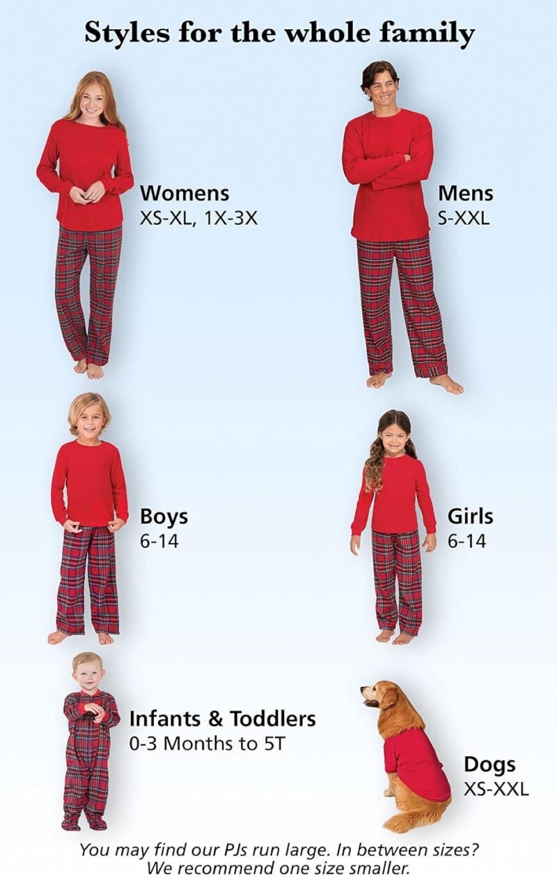 PajamaGram Christmas Pajamas for Family, Thermal Plaid - Image 6