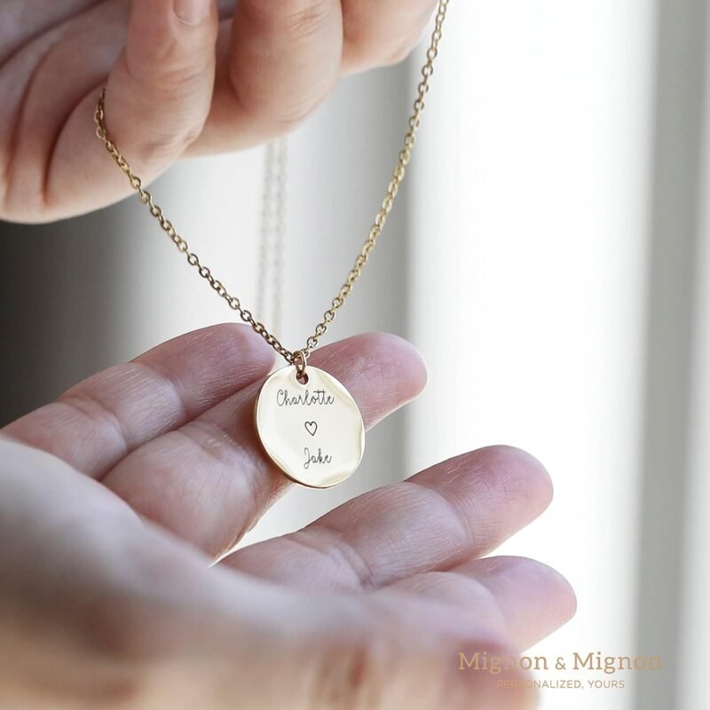 Personalized Name Necklace with Engraving Custom Coordinates, Inspirational Message, Unique Gift for Women, Bridesmaid Proposal Jewelry – LCN-MIX - Image 4