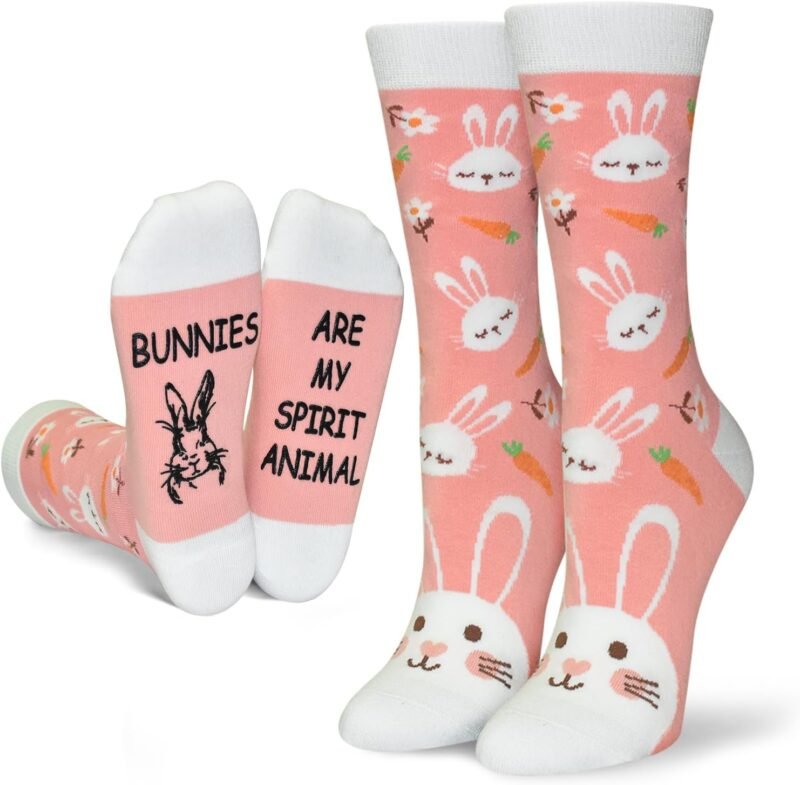 Women & Girls Novelty Animal Socks: Funny Giraffe & Bunny Socks - Horse & Cow Animal Lovers Gifts