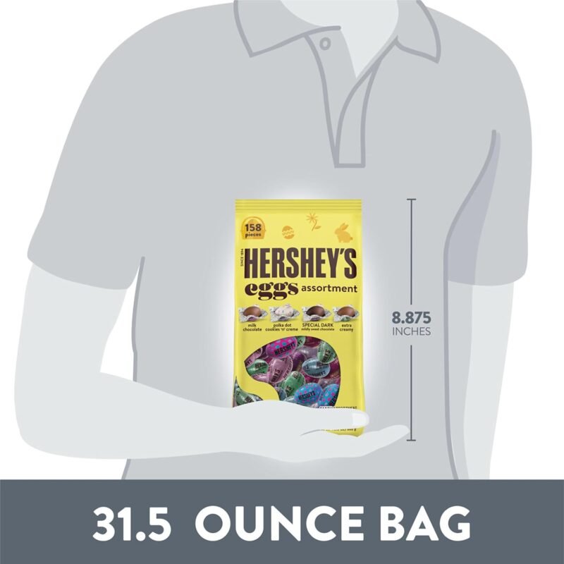 HERSHEY'S Assorted Flavored Eggs, Easter Candy Bag, 31.5 oz (158 Pieces) - Image 7