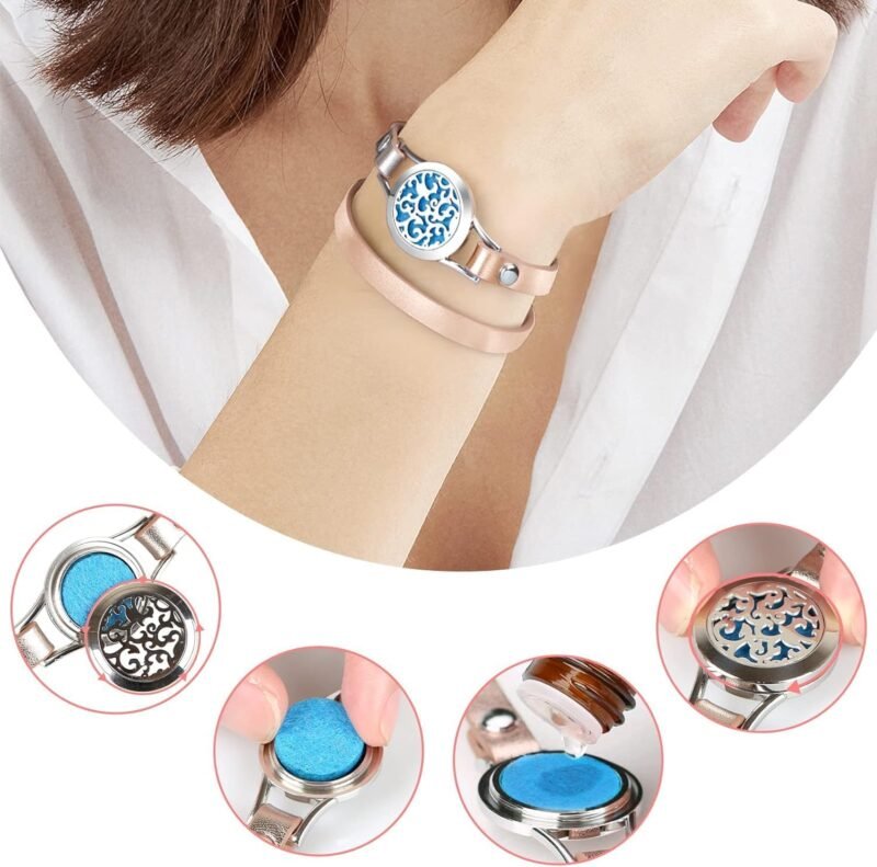SOMORA Aromatherapy Essential Oil Diffuser Bracelet Gift Set w/Rosemary, Lavender, Bergamot, Eucalyptus, Unique Gifts for Women, Birthday Gift Ideas for Mom, Best Friend, Sister, Wife - Image 4