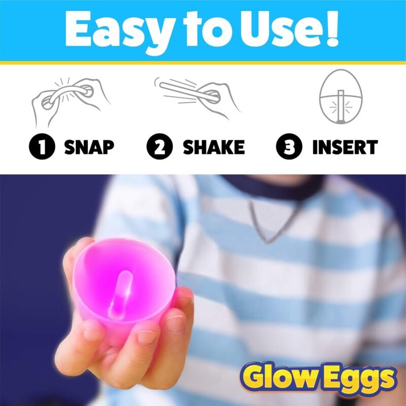 PartySticks 24 Easter Glow Eggs & 72 Mini Glow Sticks 96pcs Total, Glow-in-The-Dark Kids Teens Adults Easter Basket Stuffers Fillers Gift, Egg Hunt Game Bulk Party Favors, Boys Girls Classroom Prizes - Image 5