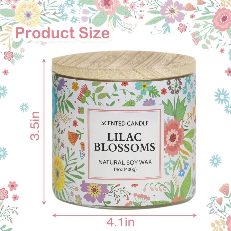 Spring Candle,Easter Scented Candle, Floral Scented Candle, Blossoms Gardenia Scented Candle,Large 3 Wicks, 14 oz - Image 4
