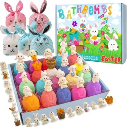 20 Pack Easter Bath Bombs Bubble Bath Balls, Kids Surprise Bath Bombs, Easter Eggs, Easter Basket Fillers