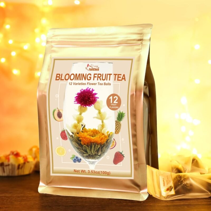 FullChea - Blooming Flowering Tea, 12 Unique Varieties - Flowering Tea in 12 Delicious Fruit Flavors - Gift For Tea Lovers, Christmas, Anniversary, Valentine, Birthday - Image 2